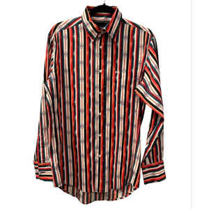 Wrangler 20X Competition Size Med Aztec Diamond Button Down Western Shirt Rodeo